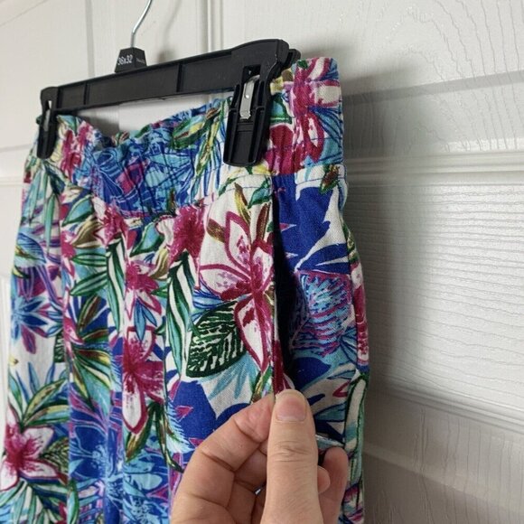 Caribbean Joe Capri Pants Size Small Colorful Floral Tropical Crop Beach - Picture 4 of 8